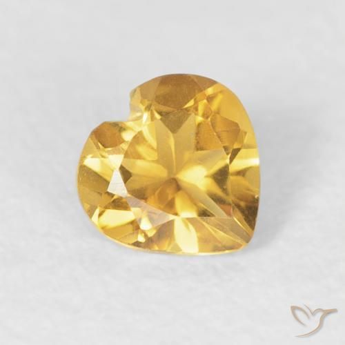 Citrino Dorado natural de 0.38 ct, Corazón, VVS