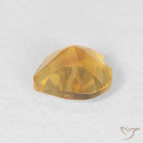 Citrino Dorado natural de 0.38 ct, Corazón, VVS