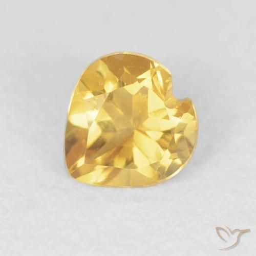 0.42ct Natural Dorado Citrino, Corazón, VVS