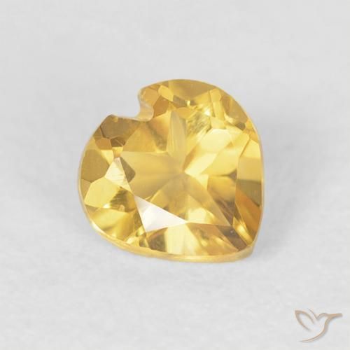 Citrino Dorado natural de 0.42 ct, Corazón, VVS