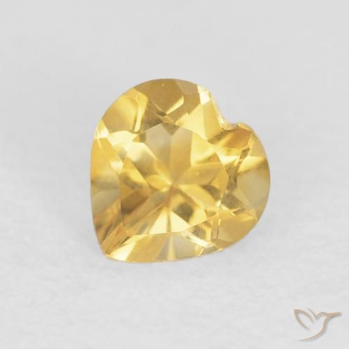 0.64ct Natural Dorado medio Citrino, Corazón, VVS