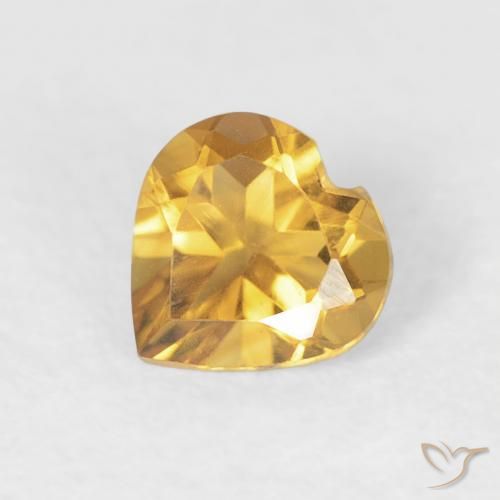 0.44ct Natural Dorado medio Citrino, Corazón, VVS