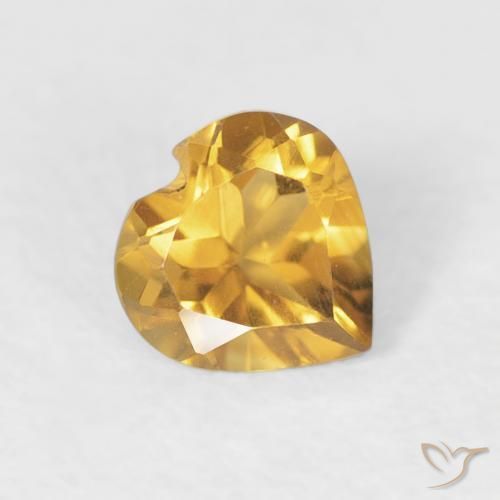 Citrino Dorado medio natural de 0.44 ct, Corazón, VVS