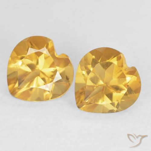1.42ctw Natural Naranja dorado intenso Citrino, Corazón, VVS