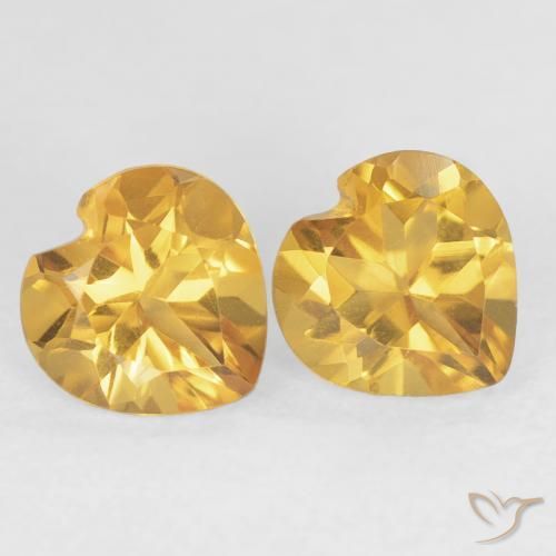 Gemas de Citrino Naranja dorado intenso natural de 1.42 ct, Corazón, VVS