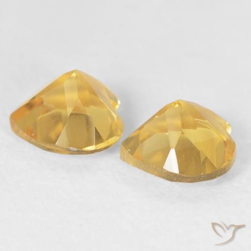 Gemas de Citrino Naranja dorado intenso natural de 1.42 ct, Corazón, VVS