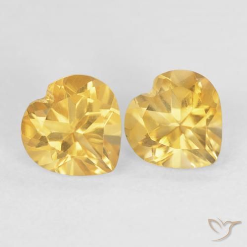 Gemas de Citrino Dorado claro natural de 1.49 ct, Corazón, VVS