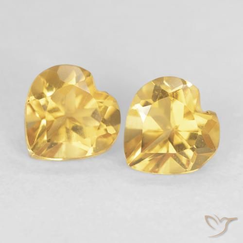 0.88ctw Natural Dorado Citrino, Corazón, VVS