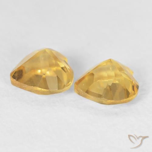 Gemas de Citrino Dorado natural de 0.88 ct, Corazón, VVS