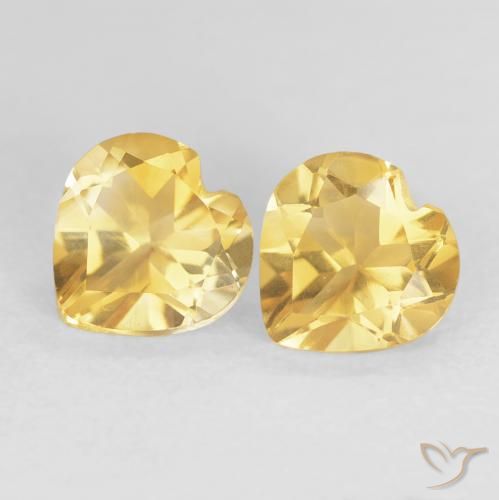 1.45ctw Natural Dorado medio Citrino, Corazón, VVS