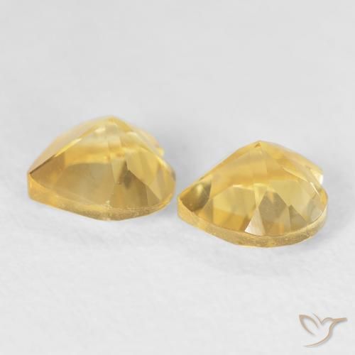 Gemas de Citrino Dorado medio natural de 1.45 ct, Corazón, VVS