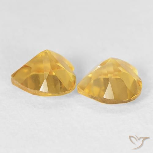 Gemas de Citrino Dorado claro natural de 0.84 ct, Corazón, VVS