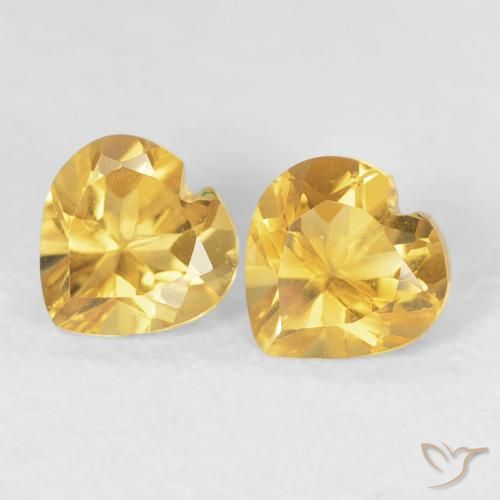 0.90ctw Natural Dorado claro Citrino, Corazón, VVS