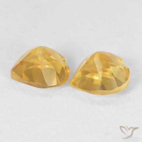 Gemas de Citrino Dorado claro natural de 0.90 ct, Corazón, VVS