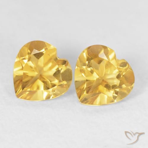 0.90ctw Natural Dorado intenso Citrino, Corazón, VVS