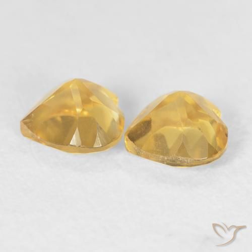 Gemas de Citrino Dorado intenso natural de 0.90 ct, Corazón, VVS