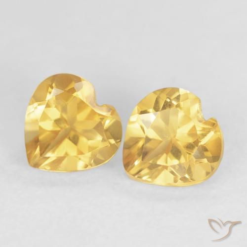0.92ctw Natural Dorado claro Citrino, Corazón, VVS