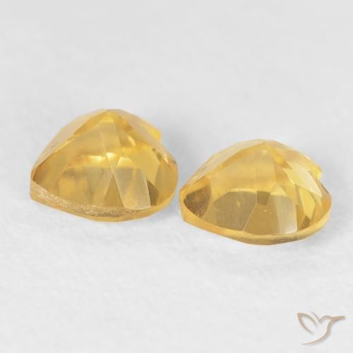 Gemas de Citrino Dorado claro natural de 0.92 ct, Corazón, VVS