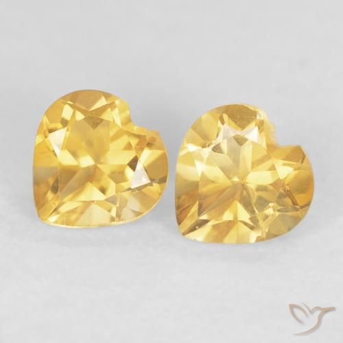 0.90ctw Natural Dorado claro Citrino, Corazón, VVS