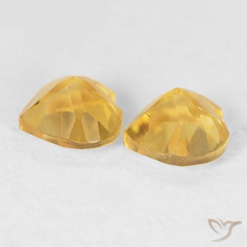 Gemas de Citrino Dorado claro natural de 0.90 ct, Corazón, VVS