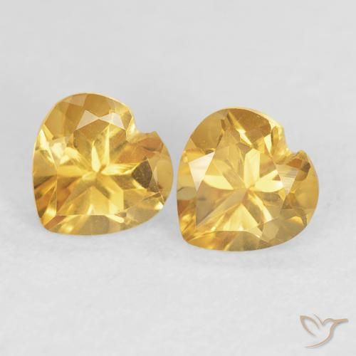 0.89ctw Natural Dorado Citrino, Corazón, VVS