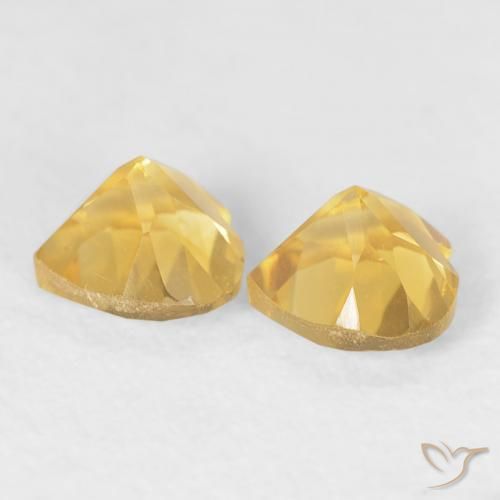 Gemas de Citrino Dorado natural de 0.89 ct, Corazón, VVS