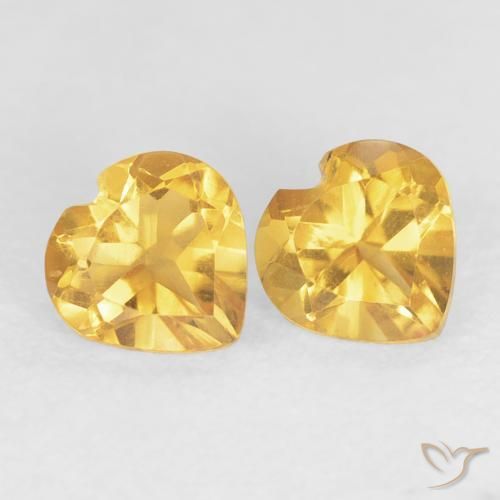 0.90ctw Natural Dorado medio Citrino, Corazón, VVS