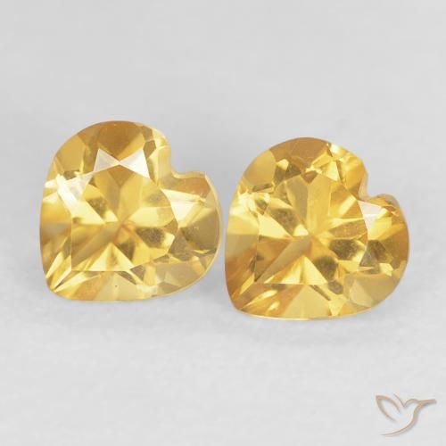 0.96ctw Natural Dorado intenso Citrino, Corazón, VVS