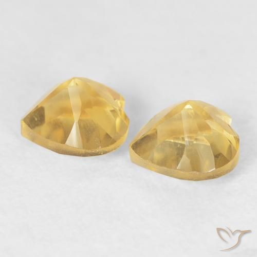 Gemas de Citrino Dorado intenso natural de 0.96 ct, Corazón, VVS