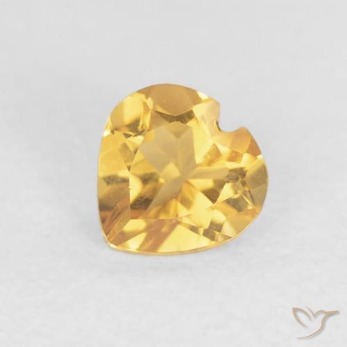 0.38ct Natural Dorado claro Citrino, Corazón, VVS-VS