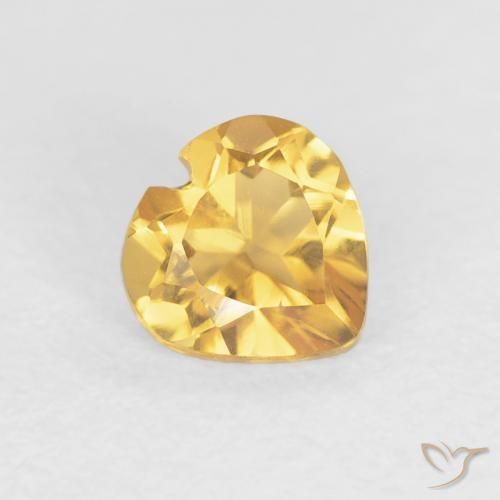 Citrino Dorado claro natural de 0.38 ct, Corazón, VVS-VS