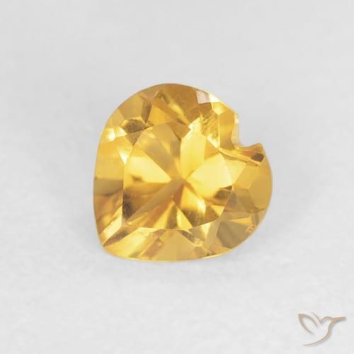 0.41ct Natural Dorado claro Citrino, Corazón, VVS-VS