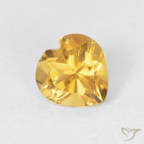 Citrino Dorado claro natural de 0.41 ct, Corazón, VVS-VS