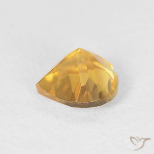 Citrino Dorado claro natural de 0.41 ct, Corazón, VVS-VS