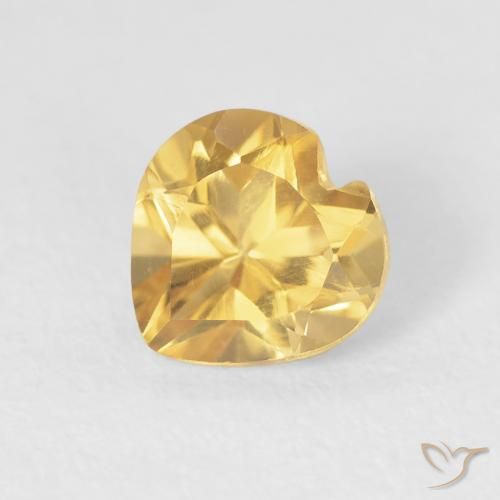 0.78ct Natural Dorado medio Citrino, Corazón, VVS-VS