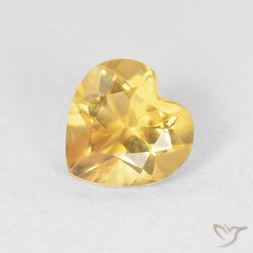 0.68ct Natural Dorado medio Citrino, Corazón, VVS-VS