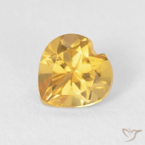 0.47ct Natural Dorado claro Citrino, Corazón, VVS-VS, Photo A