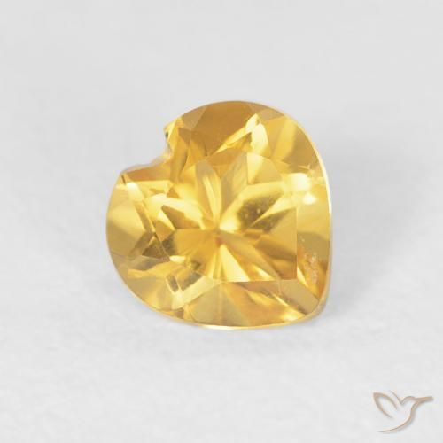 Citrino Dorado claro natural de 0.47 ct, Corazón, VVS-VS
