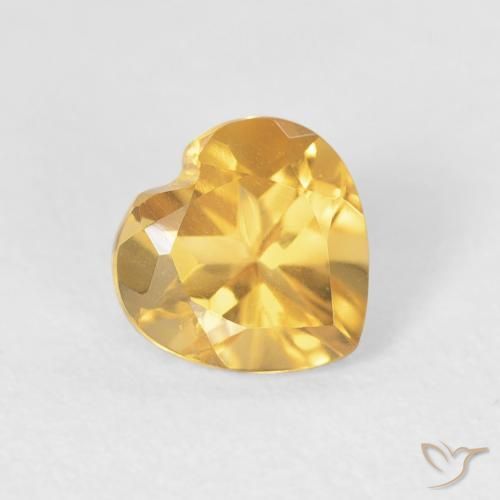 0.73ct Natural Dorado medio Citrino, Corazón, VVS-VS