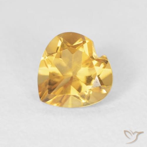 0.71ct Natural Dorado claro Citrino, Corazón, VVS-VS