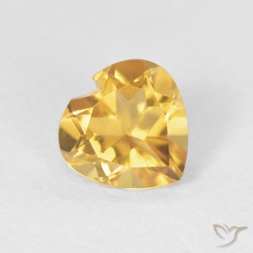 Citrino Dorado claro natural de 0.71 ct, Corazón, VVS-VS