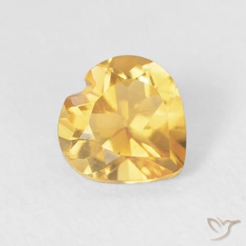 Citrino Dorado medio natural de 0.79 ct, Corazón, VVS-VS
