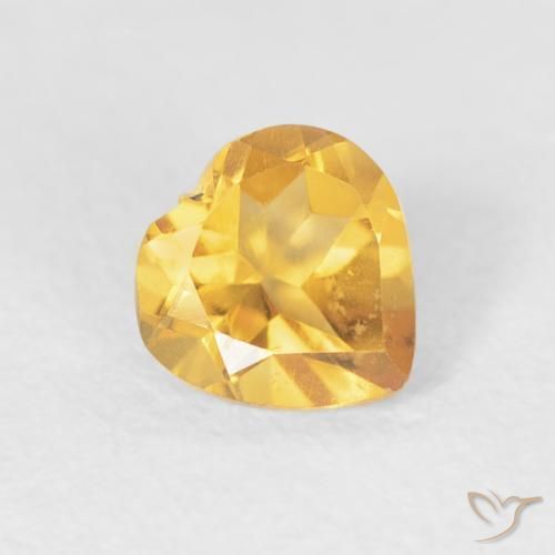 0.40ct Natural Dorado claro Citrino, Corazón, VVS-VS