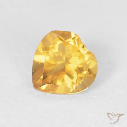 Citrino Dorado claro natural de 0.40 ct, Corazón, VVS-VS