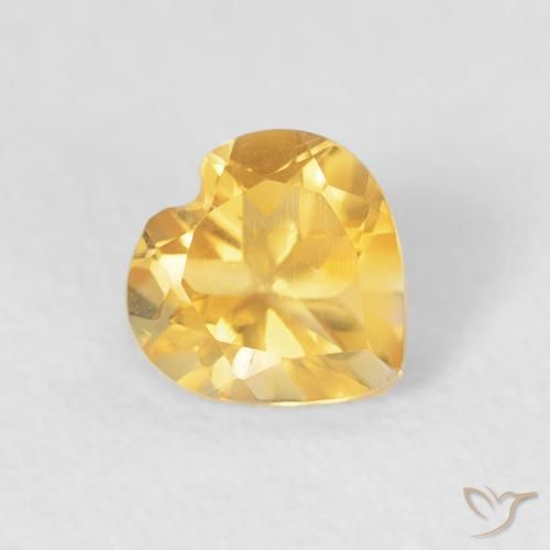 0.44ct Natural Dorado medio Citrino, Corazón, VVS-VS