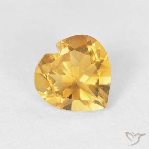 0.38ct Natural Dorado claro Citrino, Corazón, VVS-VS