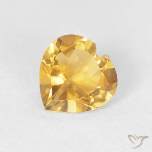 Citrino Dorado claro natural de 0.38 ct, Corazón, VVS-VS