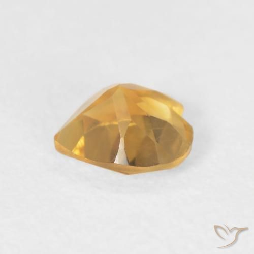 Citrino Dorado claro natural de 0.38 ct, Corazón, VVS-VS