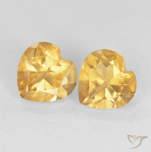 1.50ctw Natural Dorado medio Citrino, Corazón, VS