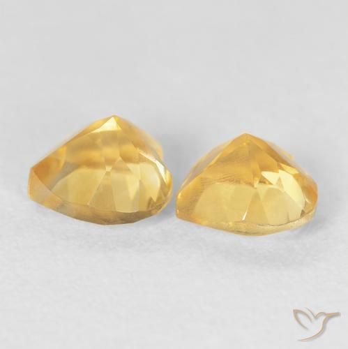 Gemas de Citrino Dorado medio natural de 1.50 ct, Corazón, VS